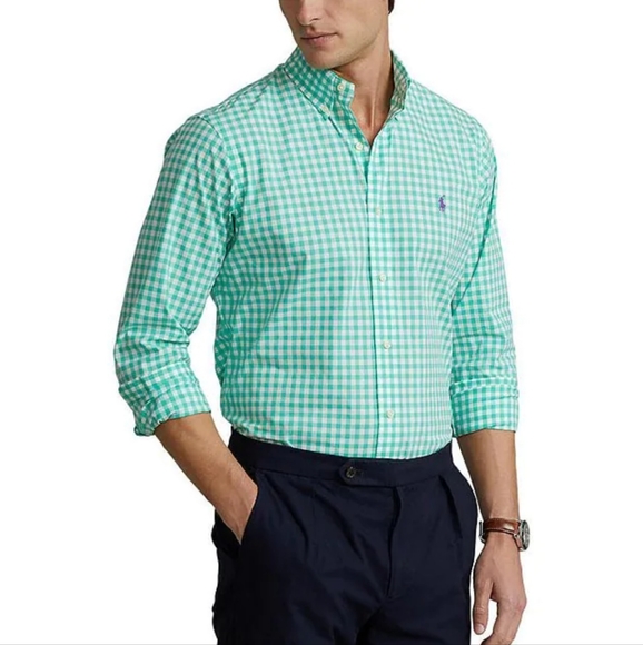 Polo Ralph Lauren Classic-Fit Gingham Poplin Stretch Long-Sleeve